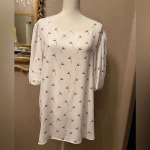 XL Ann Taylor - Paisley White Blouse